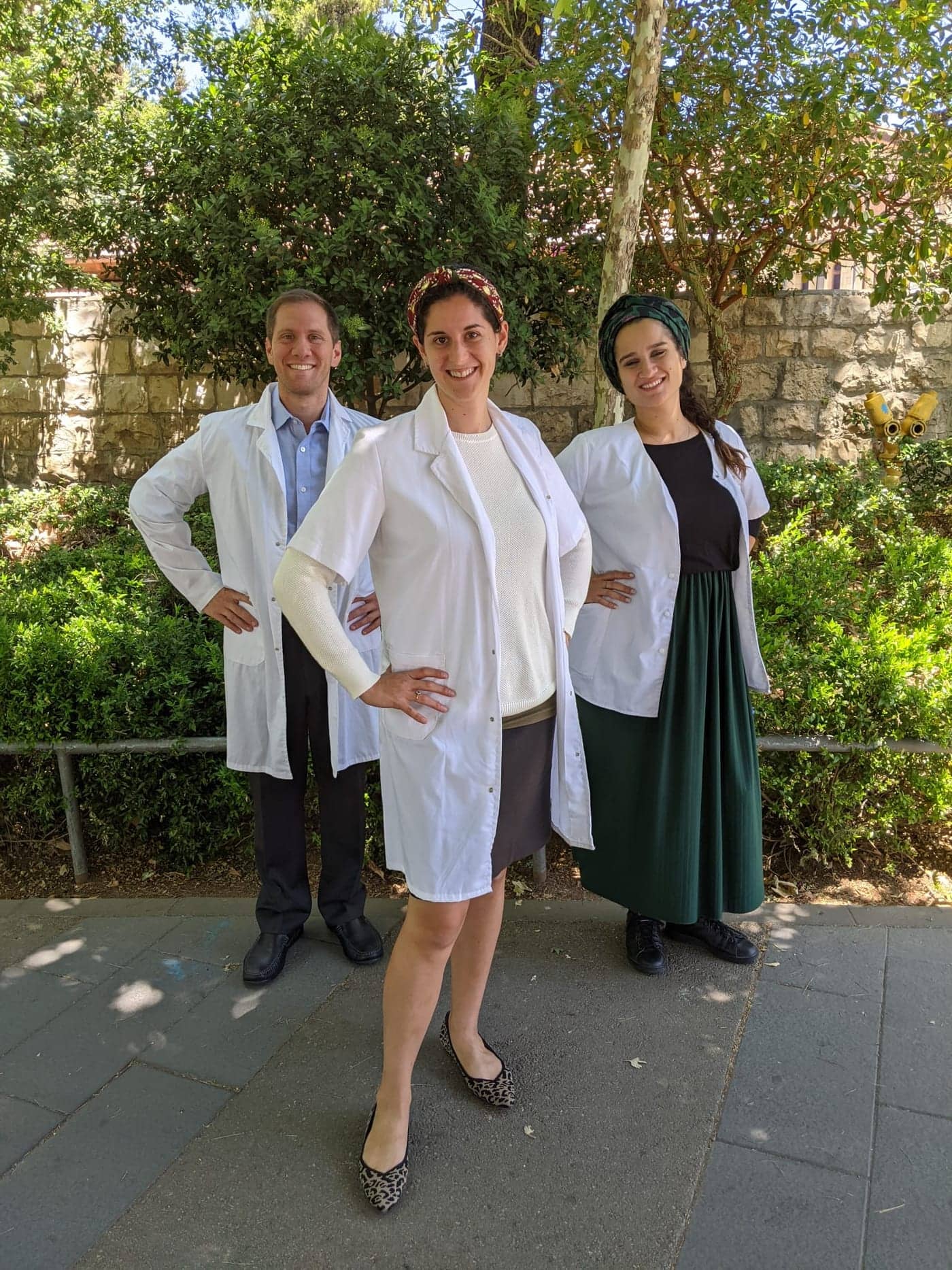 Dr. Dovid White, Dr. Raimi Tuchinsky and Dr. Audrey Azria — the doctors of Israel Chiropractic Center